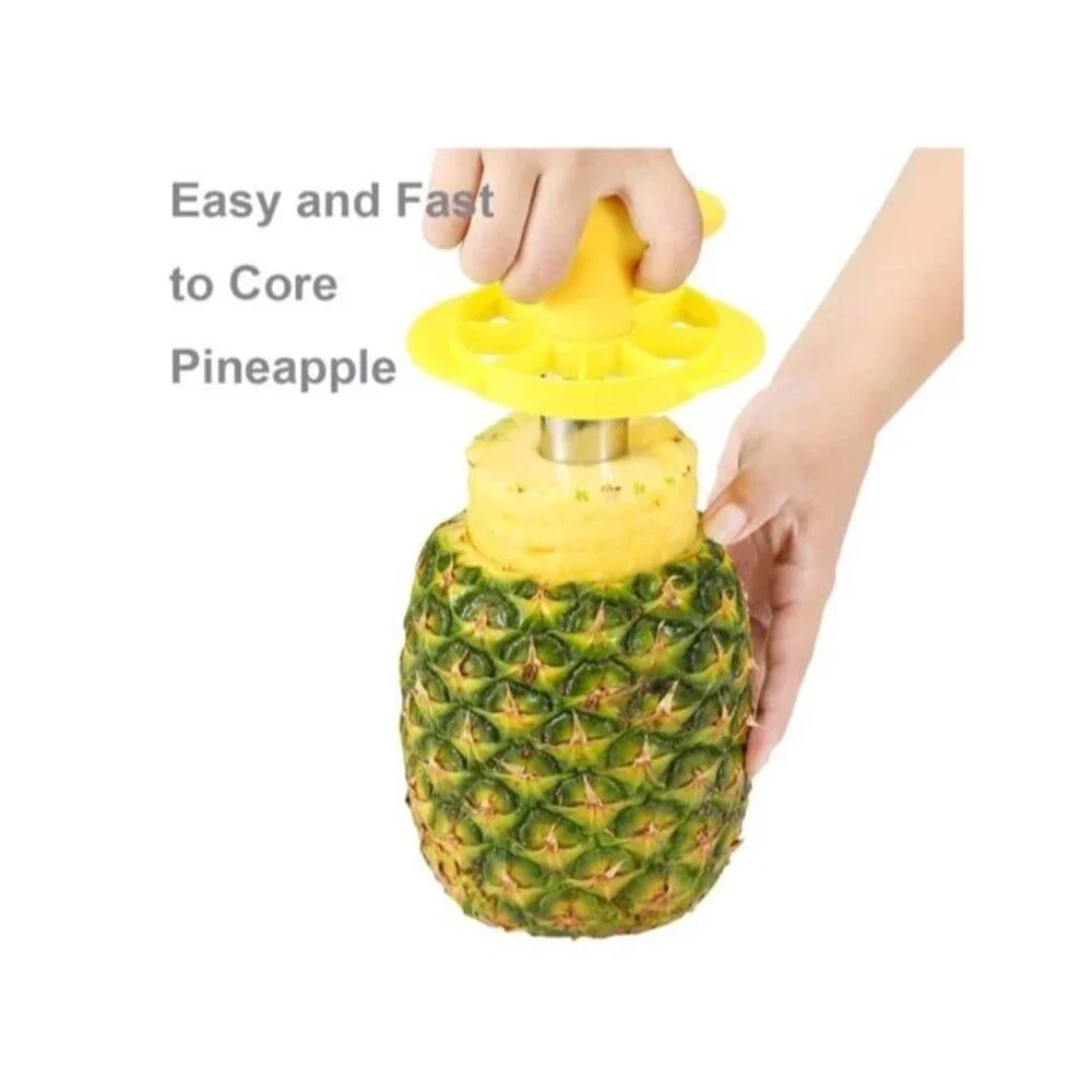 SameTech Easy Kitchen Tool Stainless Steel Fruit Pineapple Peeler Slicer NIB